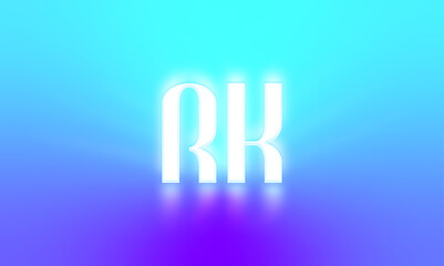 glowing letters initials reflections rays of light turquoise background