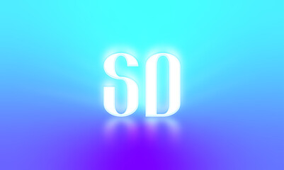 glowing letters initials reflections rays of light turquoise background