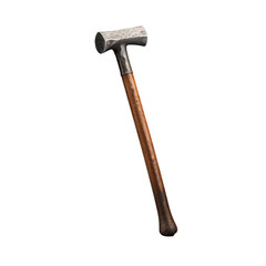 locksmith hammer with wooden handle, png file of isolated cutout object with shadow on transparent background.