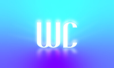 glowing letters initials reflections rays of light turquoise background