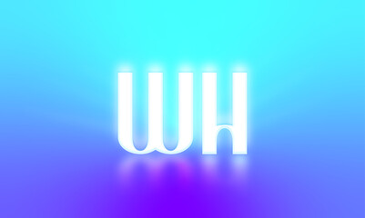 glowing letters initials reflections rays of light turquoise background