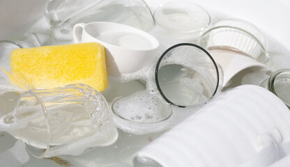 Washing used drinking glasses and cups