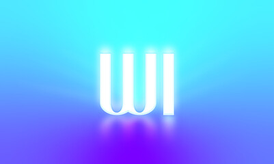 glowing letters initials reflections rays of light turquoise background