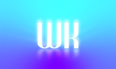 glowing letters initials reflections rays of light turquoise background