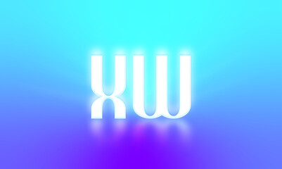 glowing letters initials reflections rays of light turquoise background