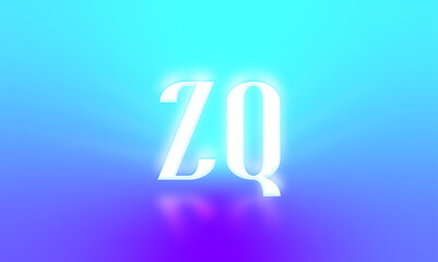 glowing letters initials reflections rays of light turquoise background