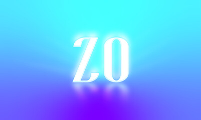 glowing letters initials reflections rays of light turquoise background