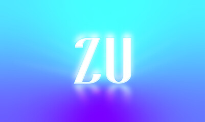 glowing letters initials reflections rays of light turquoise background