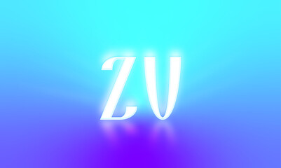 glowing letters initials reflections rays of light turquoise background