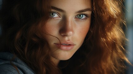 Naklejka premium Closeup young woman