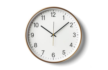 simple wall clock, png file of isolated cutout object with shadow on transparent background. - Powered by Adobe