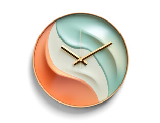 fashion wall clock, png file of isolated cutout object with shadow on transparent background.