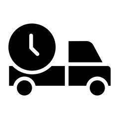 Solid Deliver  box time icon