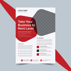 Corporate business flyer vector design set with read color, design set with quality full poster flyer concept,  maintain perfect color and cover modern layout, setup for your business emplate A4 flyer © Pixelity Source