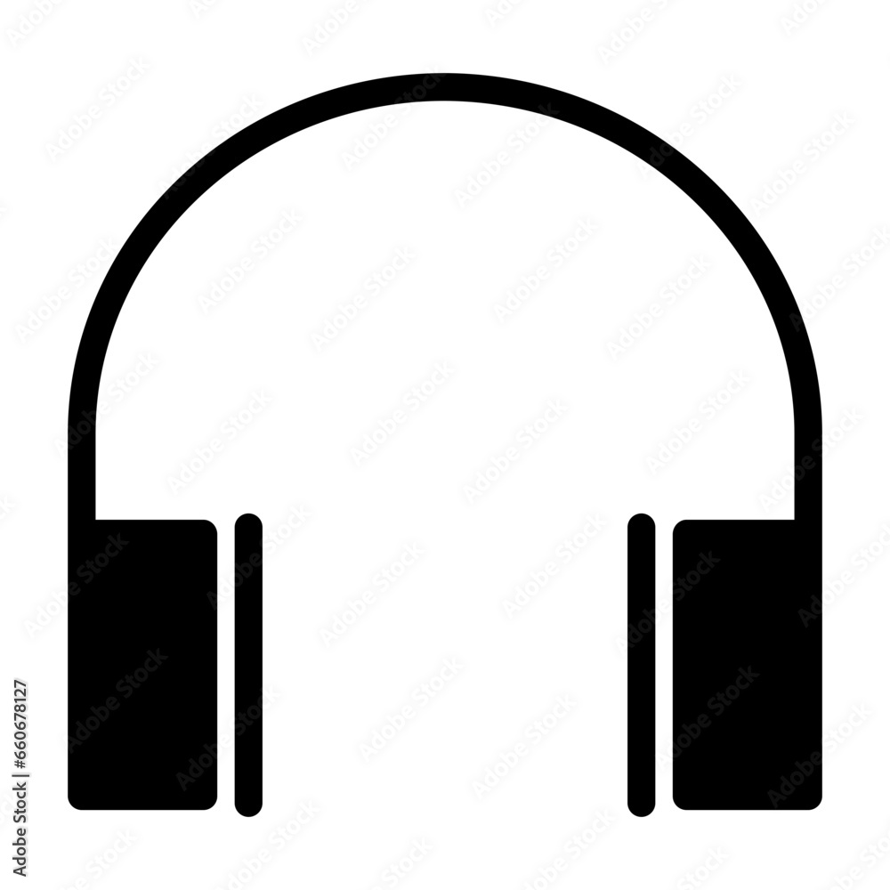 Sticker solid headphones icon