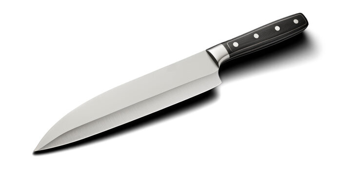 kitchen knife, png file of isolated cutout object with shadow on transparent background.