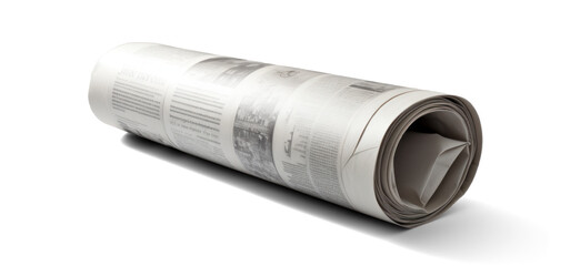 bundle of newspapers, png file of isolated cutout object with shadow on transparent background.