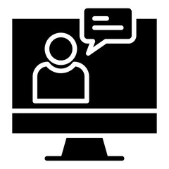 Solid Monitor user Chat icon