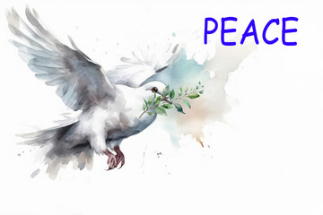 Illustration of a Dove of Peace. Generative AI.