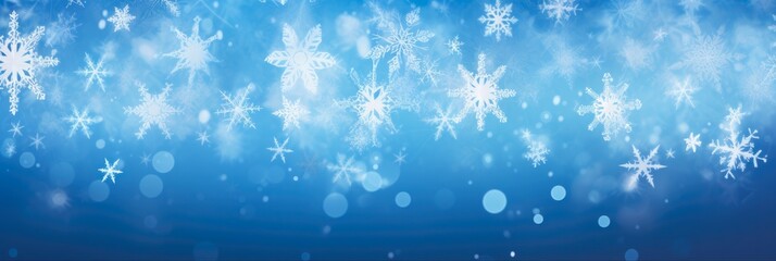 Fototapeta na wymiar Blue Christmas. Abstract Snowflake Background for a Winter Holiday.