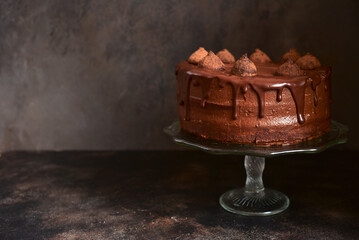 Homemade delicious chocolate cake 