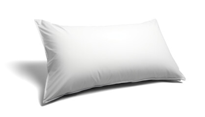 Fototapeta na wymiar simple rectangular white bed pillow, png file of isolated cutout object with shadow on transparent background.