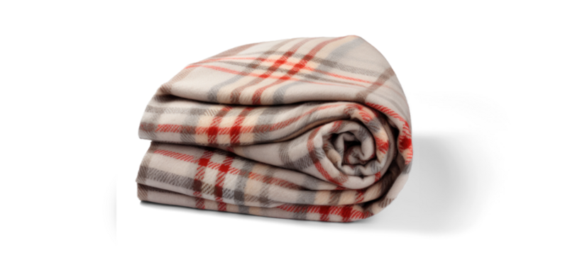 folded warm wool checkered plaid blanket, png file of isolated cutout object with shadow on transparent background.