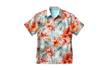 floral hawaiian shirt lies, png file of isolated cutout object on transparent background. - obrazy, fototapety, plakaty