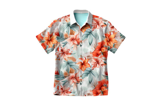 Fototapeta floral hawaiian shirt lies, png file of isolated cutout object on transparent background.