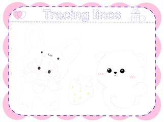 Cute kids activities worksheets preschool game basic animal fun for children shapes pattern tracing lines sweet inspiration