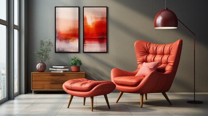 Colorful interior and armchair