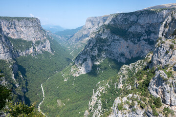 Fototapeta na wymiar Summer view of Vikos gorge, Zagori, Epirus, Greece