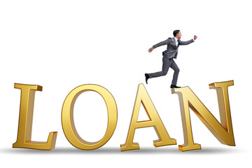 Debt and loan concept with large letters