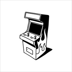 vector illustration of an old school game machine