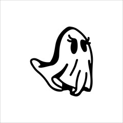 concept ghost doodle illustration vector
