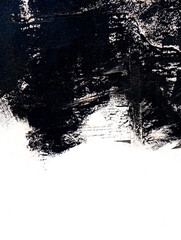 Abstract black paint grunge background. Brush painted abstract paintingl. Abstract black paint brush stroke background.