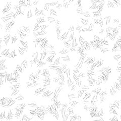 Seamless pattern of mottled heterogeneous putter marks or squiggles. Translucent air contour on a transparent background. Vector.