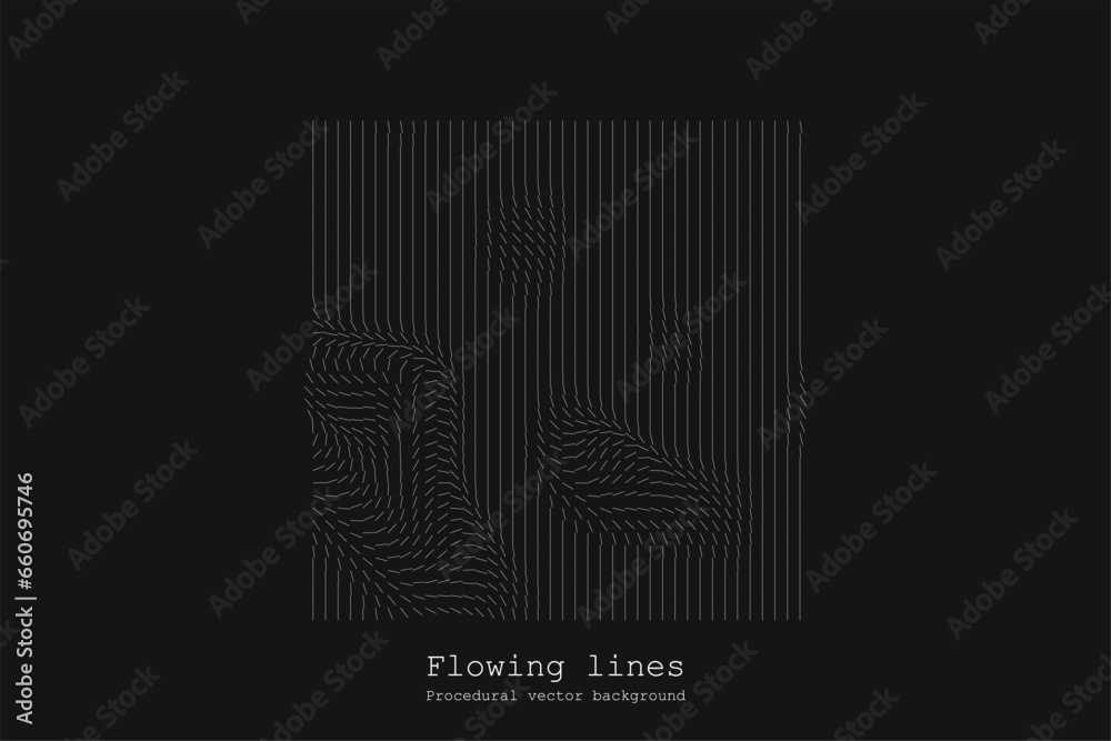 Poster abstract line matrix pattern. noise flow dynamic.