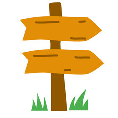 wooden direction sign