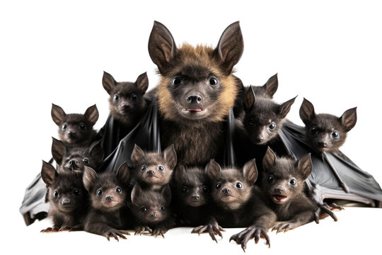Bat Families on isolated background