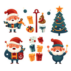 Illustration Vector set of Happy new year and Christmas
