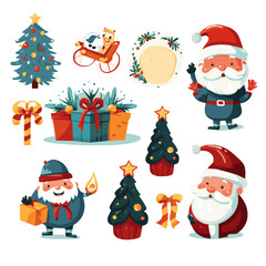Illustration Vector set of Happy new year and Christmas