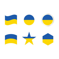 A collection of Ukrainian flag shape variations