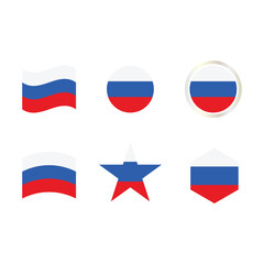 A collection of variations on the shape of the Russian flag