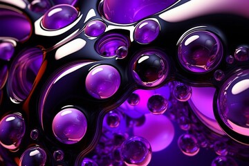 Colorful and futuristic design featuring purple and black bubbles, evoking a medical association. Generative AI