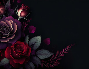 Dark Floral Background with copy Spsace