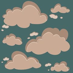  illustration with clouds on background
