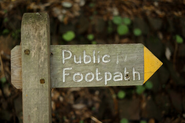 Wooden sign showing the direction
