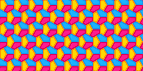 Seamless pattern of colorful Hexagon that is great for wall decoration, backgrounds, books, fabrics and floors