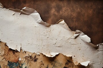 Contrasting torn edged paper with rugged elegance against a textured grunge backdrop. Generative AI